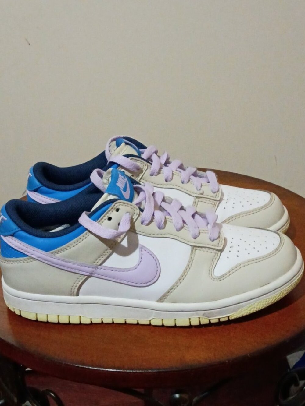 Nike Dunk Low Grey Green Leather Colorblock Low Top Lace-Up Sneakers US 4.5Y